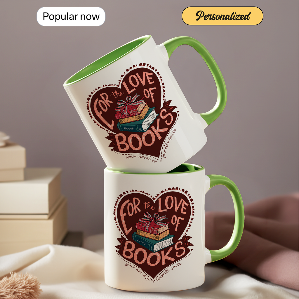 For The Love Of Books Mug – Book Lover Coffee Cup – Reader Gift – Bookworm Aesthetic Mug – 11oz 15oz Ringer Mug |Mug 139
