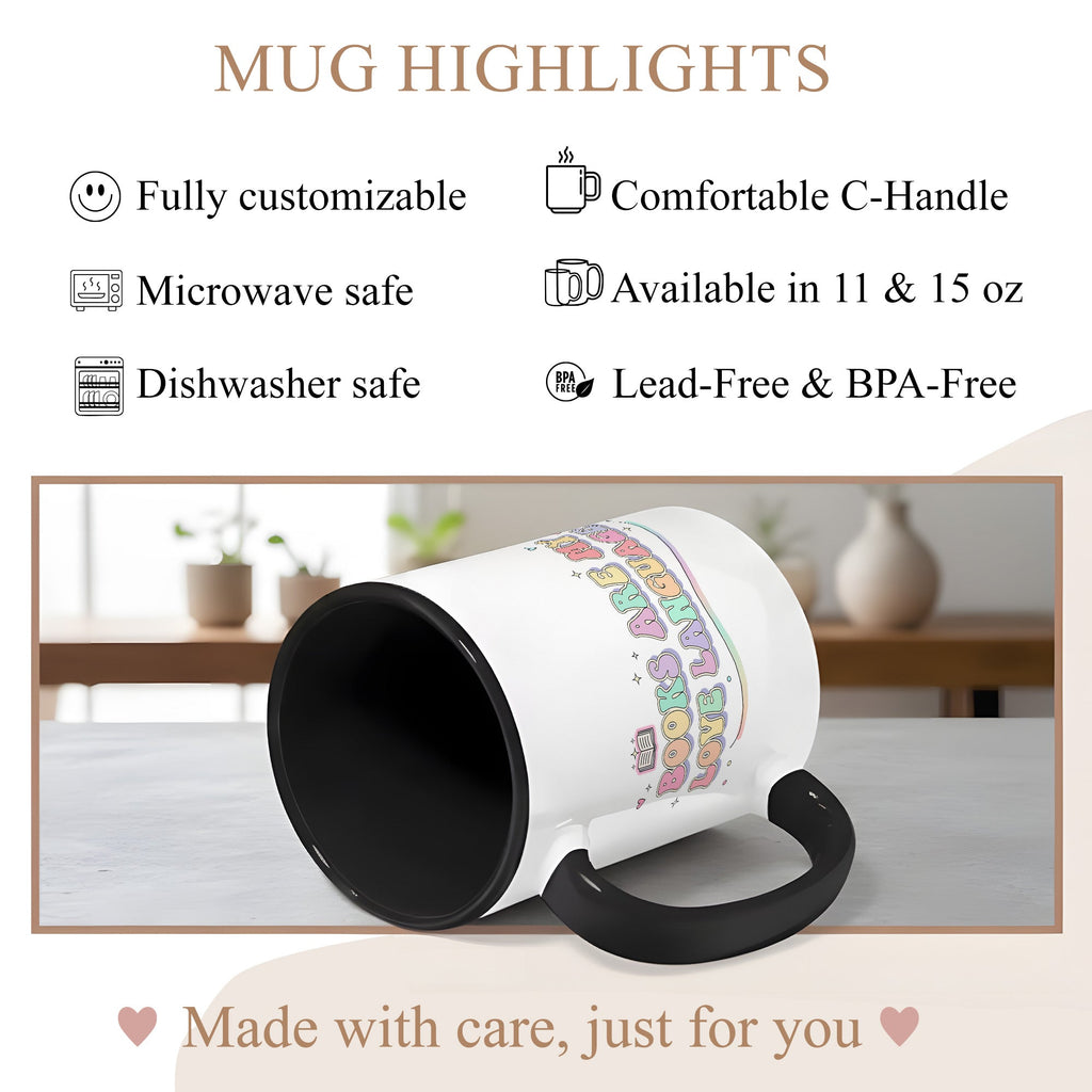 Books Are My Love Language Mug - Cute Book Lover Coffee Cup - Pastel Aesthetic Reader Gift - Bookworm Mug for Women - 11oz 15oz | Mug 158