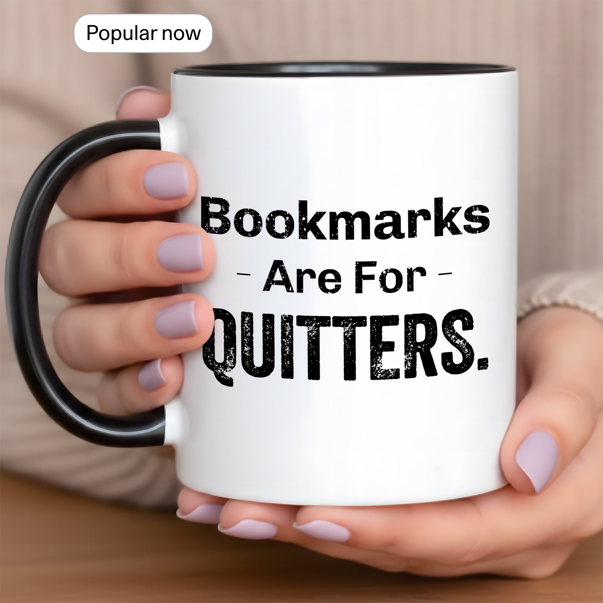 Bookmarks Are For Quitters Mug – Funny Book Lover Coffee Cup – Reader Humor Gift – Multi Color Ringer Mug 11oz 15oz |Mug 105